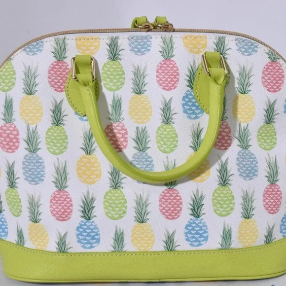 Dooney & Bourke Green and Yellow Satchel with Pineapple Design Women’s EUC